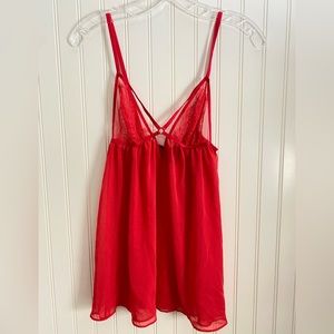 Victoria’s Secret red lingerie set with lace detail